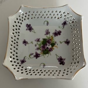 Vintage norcrest china candy dish/trinket holder. Sweet violets pattern.